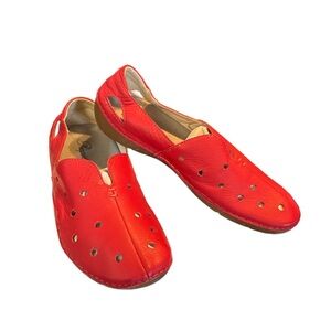 Propet Red Leather Mules